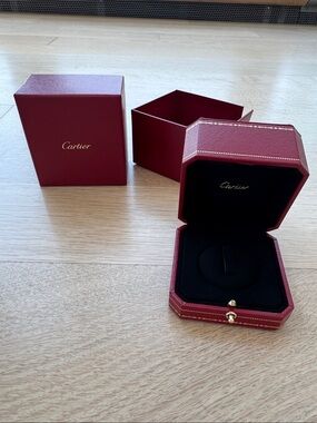 Cartier Burgundy and Black Jewelry Box with Gold Accents